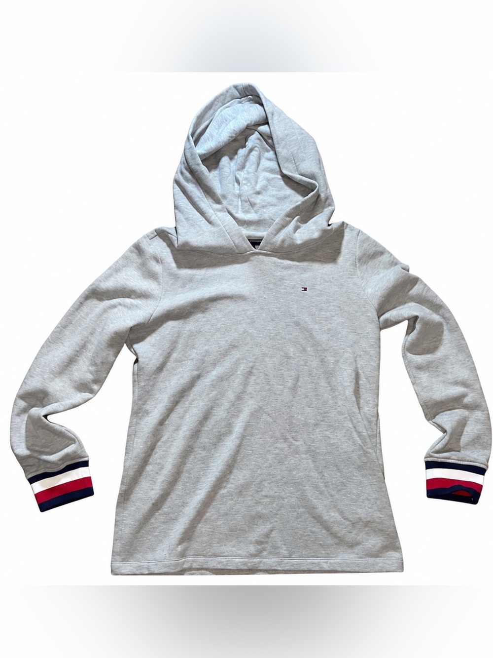 Tommy Hilfiger Heather Gray Logo Hoodie Sweatshirt | Women’s Small